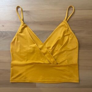 Zara Gold Cropped Tank Top Size S